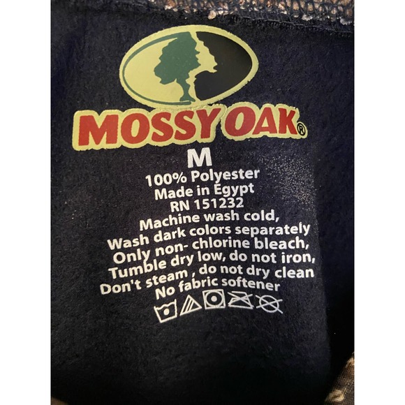 Mossy Oak Lined Camouflage Sweatshirt Hoodie - SZ M * MSS05 - Picture 5 of 9
